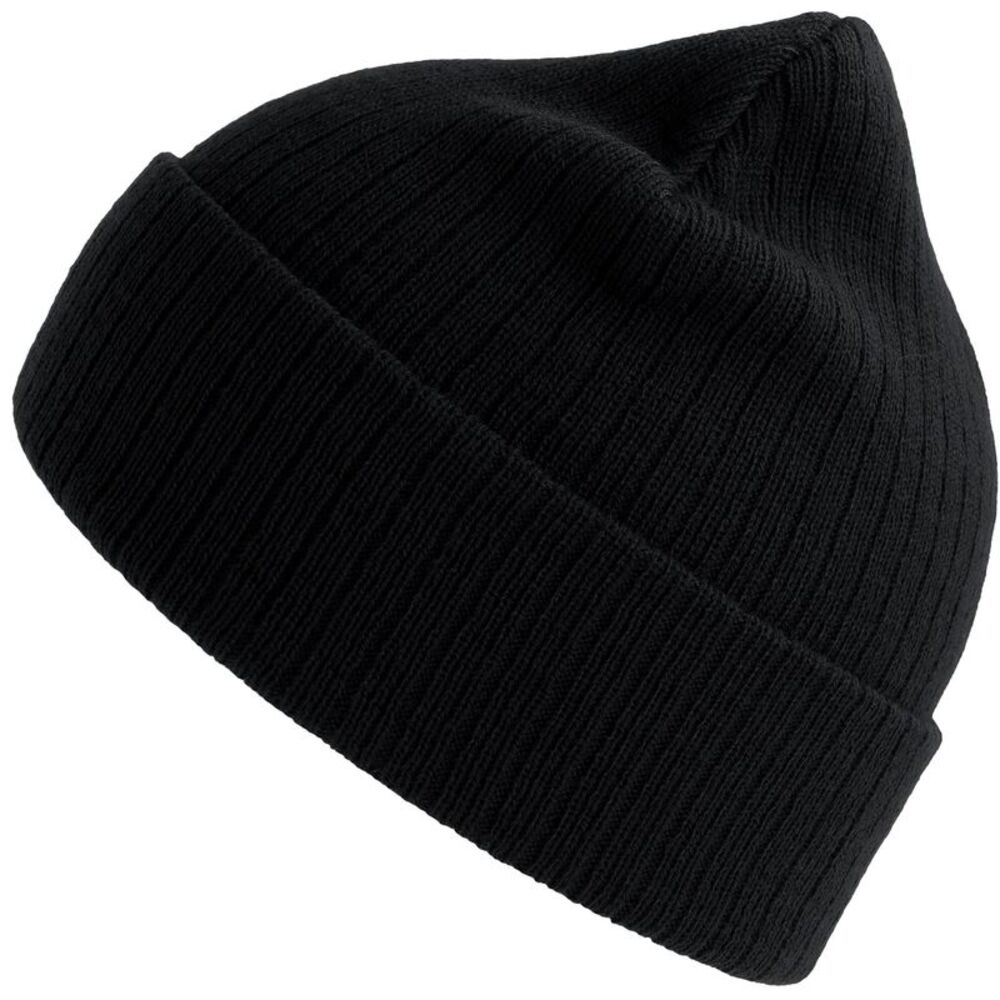 Atlantis Unisex Adult Rio Ribbed Recycled Beanie / Black